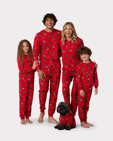 Red & White Christmas Cockapoo Print Long Pyjama Set